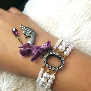 Hugo Boss Faux Pearl Bracelet with Charms